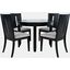 Urban Icon Contemporary 42 Inch Round Five-Piece Dining Set With Upholstered Chairs In Black