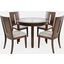 Urban Icon Contemporary 42 Inch Round Five-Piece Dining Set With Upholstered Chairs In Merlot