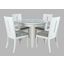Urban Icon Contemporary 42 Inch Round Five-Piece Dining Set With Upholstered Chairs In White