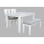 Urban Icon Contemporary 66 Inch Four-Piece Dining Set With Upholstered Chairs and Bench In White