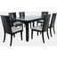 Urban Icon Contemporary 66 Inch Seven-Piece Dining Set With Upholstered Chairs In Black