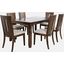 Urban Icon Contemporary 66 Inch Seven-Piece Dining Set With Upholstered Chairs In Merlot