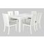Urban Icon Contemporary 66 Inch Seven-Piece Dining Set With Upholstered Chairs In White