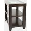 Urban Icon Glass Inlay Chair Side End Table With Storage In Merlot