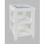 Urban Icon Glass Inlay Chair Side End Table With Storage In White