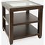 Urban Icon Glass Inlay End Table With Storage In Merlot