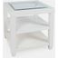 Urban Icon Glass Inlay End Table With Storage In White