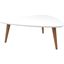 Utopia 11.81 Inch High Triangle Coffee Table With Splayed Legs In Off White And Maple Cream