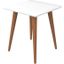 Utopia 19.68 Inch High Square End Table With Splayed Wooden Legs In Off White And Maple Cream