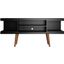 Utopia 53.14 Inch Tv Stand With Splayed Wooden Legs And 4 Shelves In Black