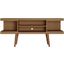 Utopia 53.14 Inch Tv Stand With Splayed Wooden Legs And 4 Shelves In Maple Cream