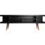 Utopia 70.47 Inch Tv Stand With Splayed Wooden Legs And 4 Shelves In Black