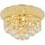 Primo 10" Gold 3 Light Flush Mount With Clear Royal Cut Crystal Trim
