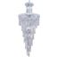 Spiral 30" Chrome 28 Light Chandelier With Clear Royal Cut Crystal Trim