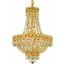 Century 16" Gold 8 Light Pendant With Clear Royal Cut Crystal Trim