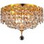 Century 10" Gold 3 Light Flush Mount With Clear Royal Cut Crystal Trim