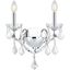 St. Francis 13" Chrome 2 Light Wall Sconce With Clear Royal Cut Crystal Trim