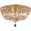 Tranquil 16" Gold 6 Light Flush Mount With Clear Royal Cut Crystal Trim