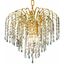 Falls 14" Gold 3 Light Pendant With Clear Royal Cut Crystal Trim
