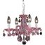 Rococo 15" Pink 4 Light Pendant Royal Cut Crystal Trim