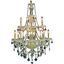 Giselle 28" Gold 12 Light Chandelier With Clear Royal Cut Crystal Trim