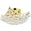 Corona 12" Gold 4 Light Flush Mount With Clear Royal Cut Crystal Trim