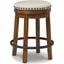 Valebeck Beige And Brown Swivel Counter Height Stool