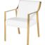 Valentine White Naugahyde and Gold Metal Dining Chair