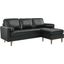 Valour Black 78 Inch Leather Apartment Sectional Sofa