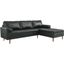 Valour Black 98 Inch Leather Sectional Sofa
