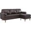 Valour Brown 78 Inch Leather Apartment Sectional Sofa