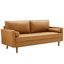 Valour Tan Upholstered Faux Leather Sofa