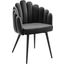 Vanguard Performance Velvet Dining Chair In Black Charcoal