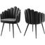 Vanguard Performance Velvet Dining Chair Set of 2 In Black Charcoal