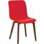 Vela Dining Chair Set Of 2 In Red With Walnut Back