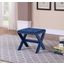 Velvet Fabric Upholstered Square Accent Bench In Blue