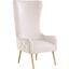 Venetian Cream Tufted Velvet High Back Arm Chair