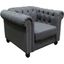 Venice Fabric Upholstered Living Arm Chair In Charcoal