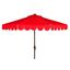 Venice Red and White Single Scallop 9 Crank Outdoor Auto Tilt Umbrella