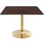 Verne 40 Inch Square Dining Table EEI-4755-GLD-CHE