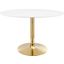 Verne 48 Inch Oval Dining Table EEI-4750-GLD-WHI