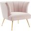 Veronica Channel Tufted Performance Velvet Arm Chair In Pink