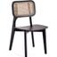 Versailles Square Dining Chair In Black And Natural Cane Set of 2