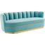 Victoria Channel Tufted Performance Velvet Sofa In Mint