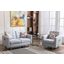 Victoria Light Gray Linen Fabric Loveseat Chair Living Room Set