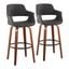 Vintage Flair 30 Inch Fixed Height Barstool Set of 2 In Black