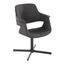 Vintage Flair Swivel Accent Chair In Charcoal