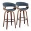 Vintage Mod 30 Inch Fixed Height Barstool Set of 2 In Black