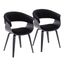 Vintage Mod Chair Set of 2 In Black