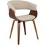 Vintage Mod Mid-Century Modern Dining/Accent Chair In Walnut And Cream